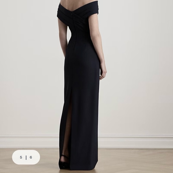 NWT RALPH LAUREN Black Off The Shoulder Full Length Gown - Picture 2 of 14